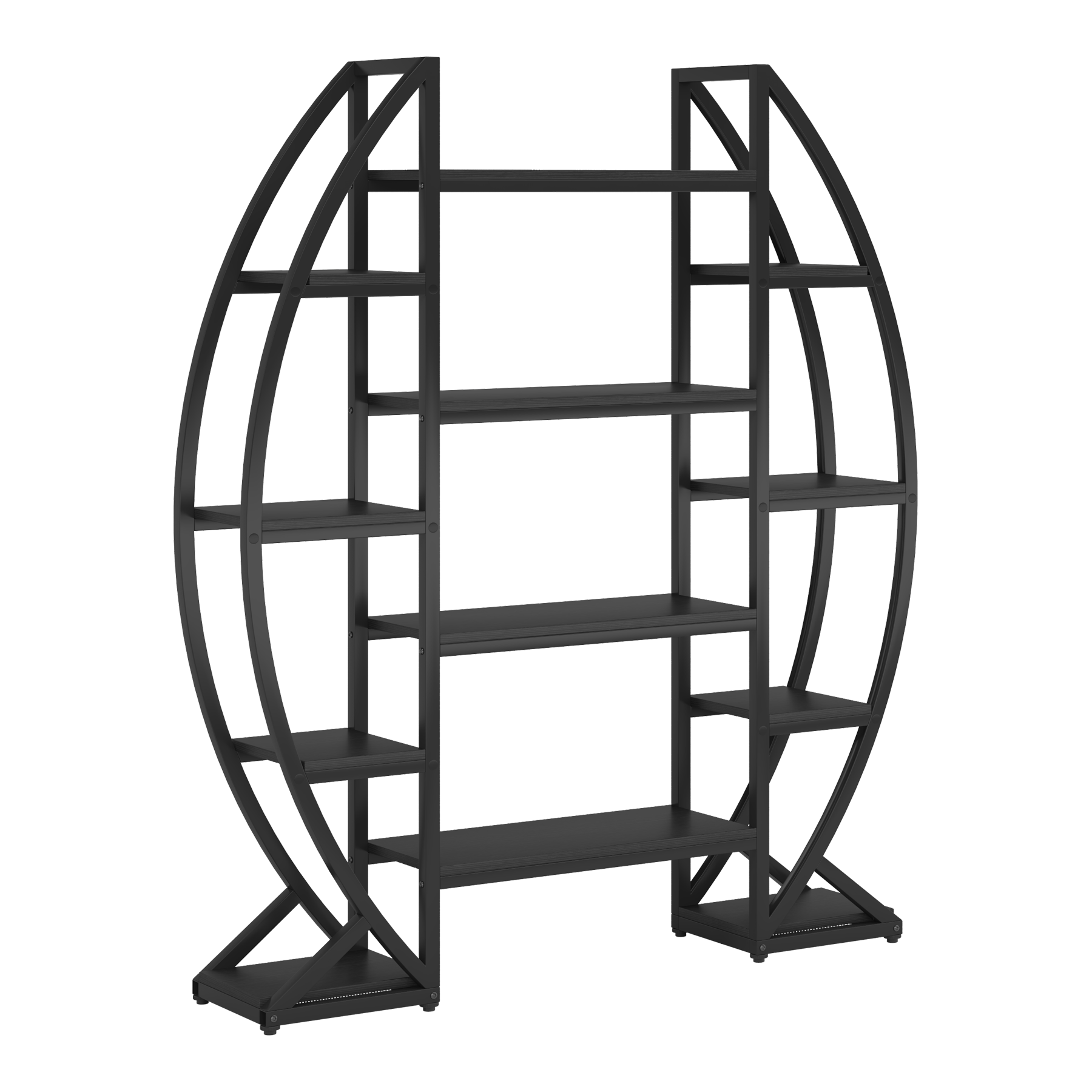 Industrial Bookshelf Triple Wide Etagere Display Unit_voghion.com